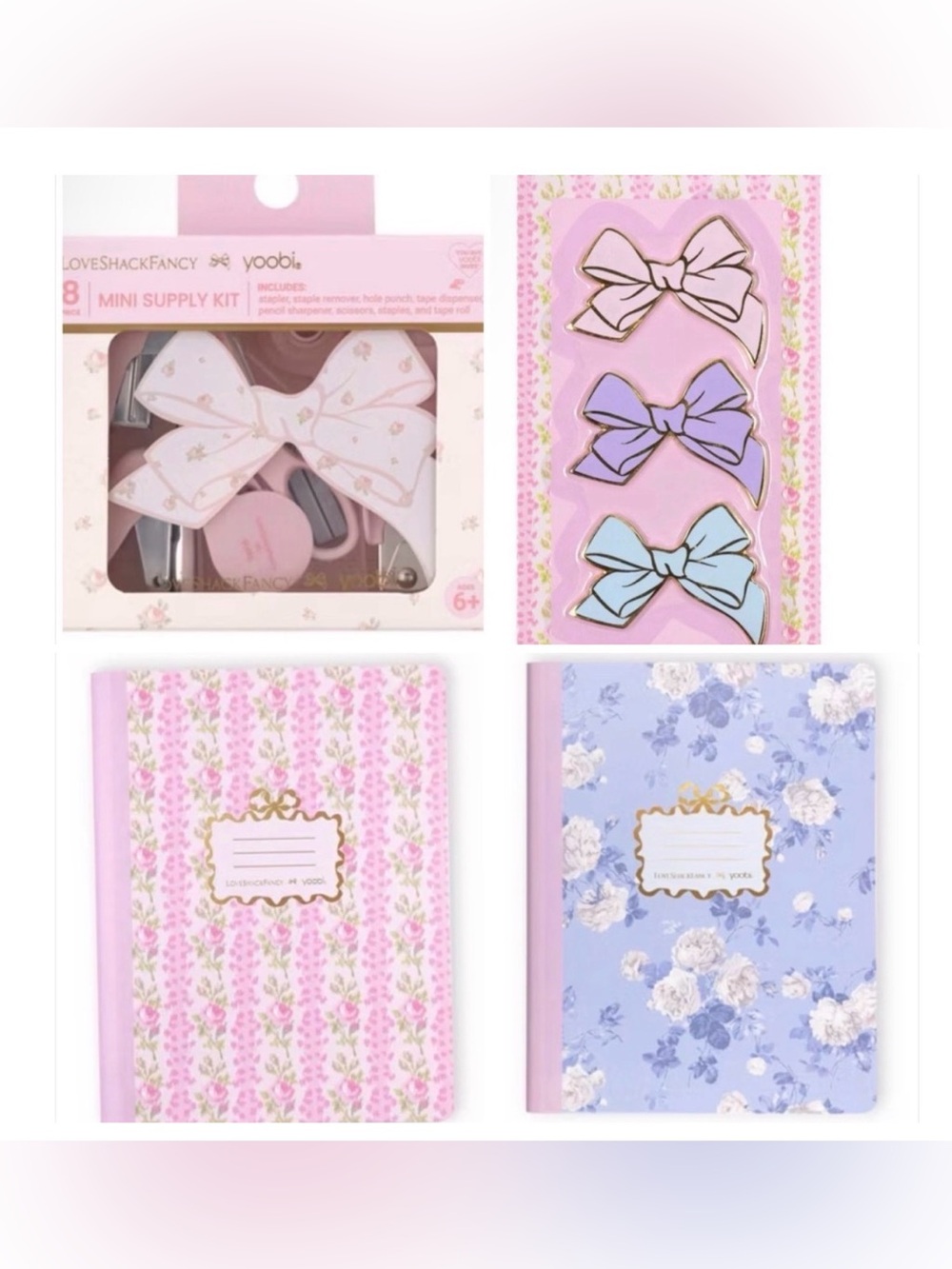 LoveShackFancy x Target - Yoobi Bundle: 2 Composition Books, Mini Kit + Magnets